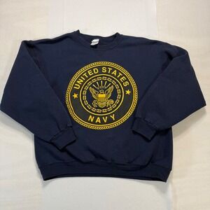 Vintage 90s SOFFE United States Navy Crewneck Sweatshirt Mens Large USA Made